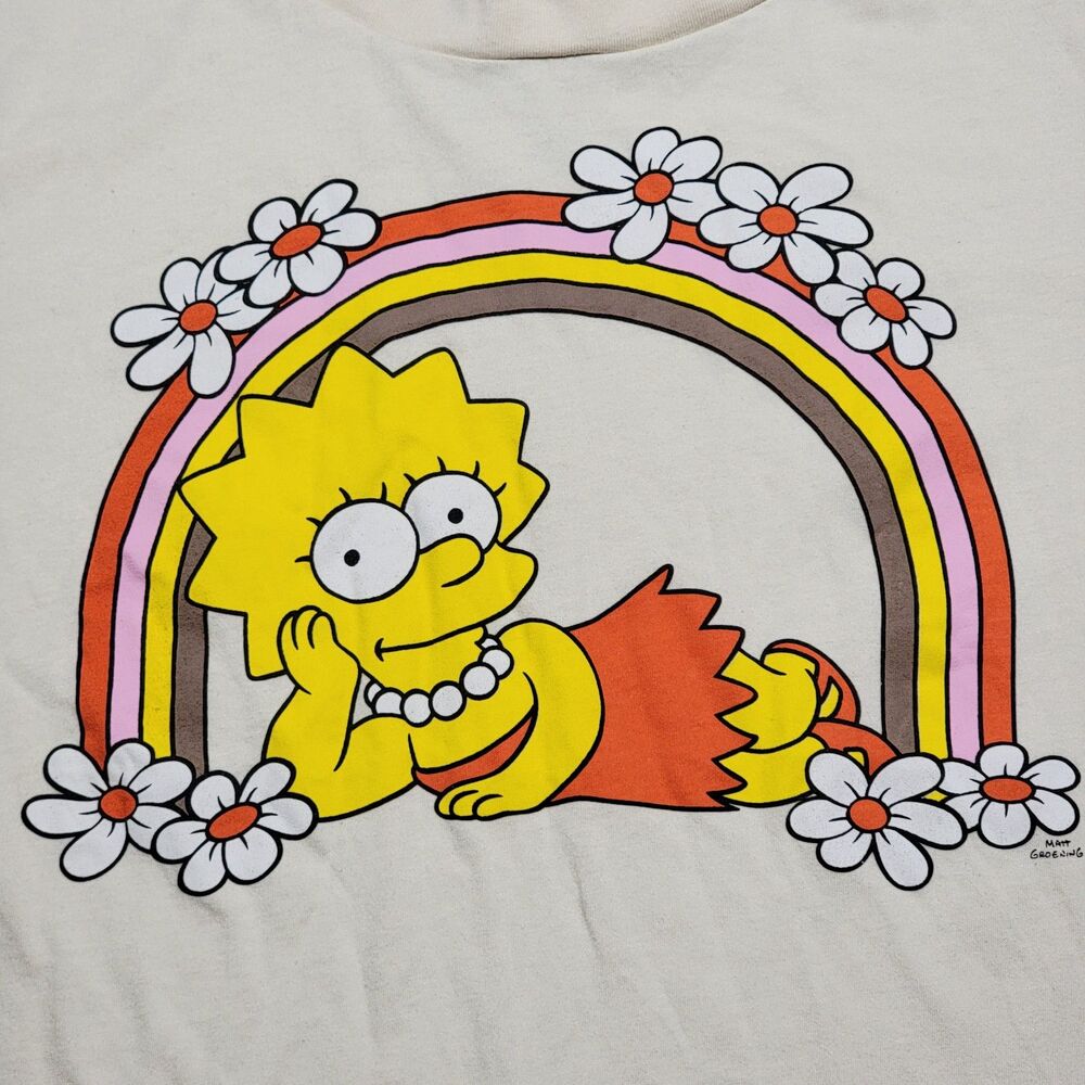 The Simpsons Crop SS White Tee Lisa Simpson - Size 2XL